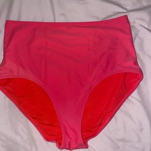 Pink high waisted swimsuit bottoms